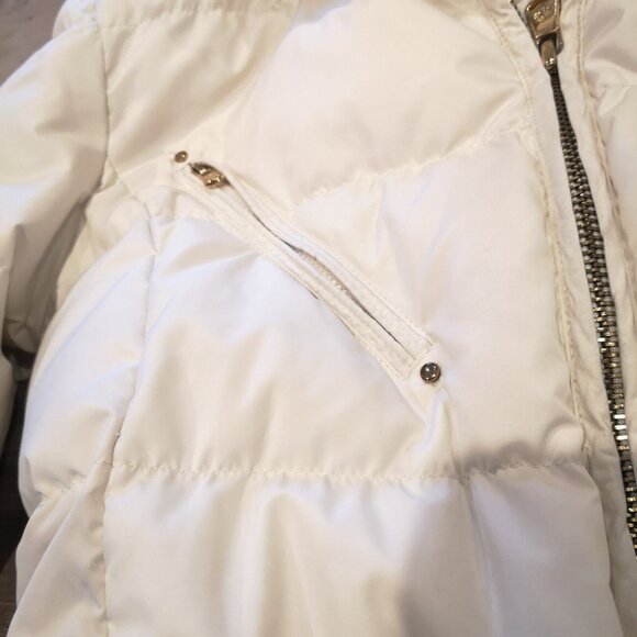 Lauren Ralph Lauren Women's Hooded Puffer Belted Down Jacket Coat Cream Sz Small - Picture 8 of 16